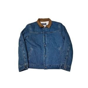 Vintage Wrangler Sherpa Lined Denim Jacket Mens Medium Classic Trucker Style